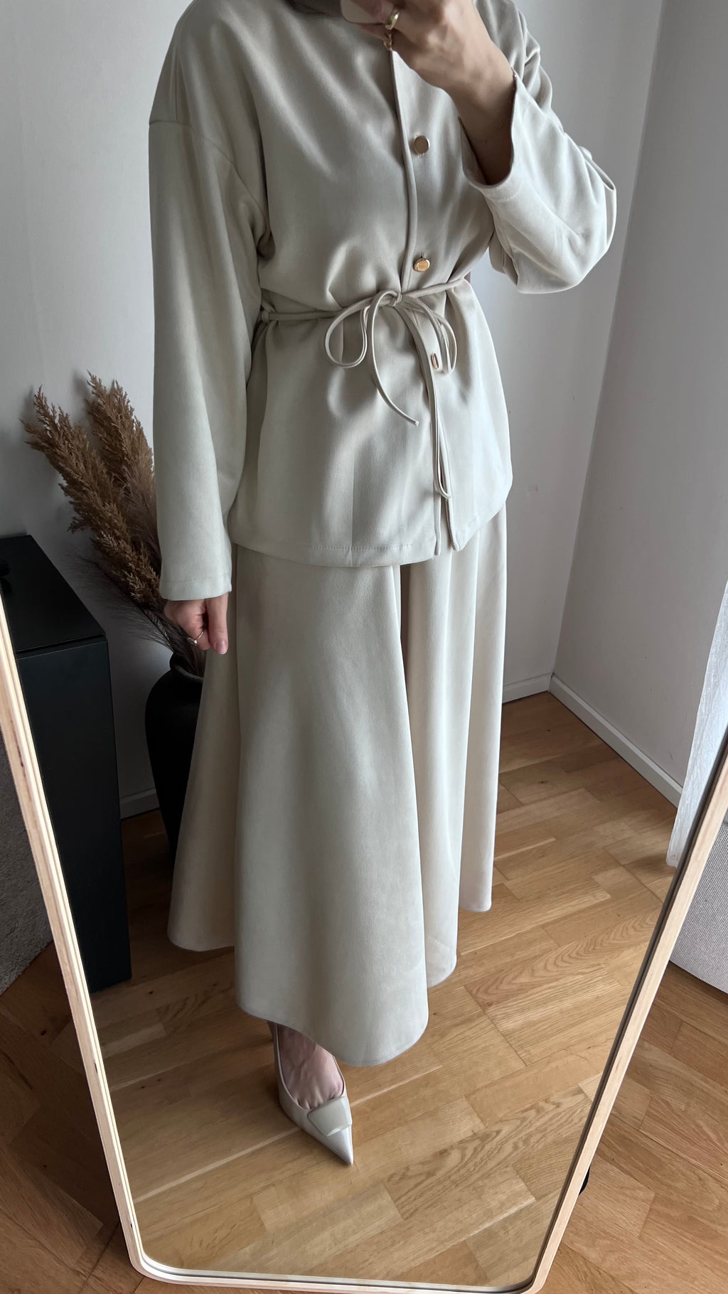 Zweiteiler in Wildlederoptik