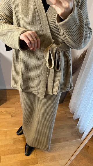 Strick Set Wickeloberteil mit Rock