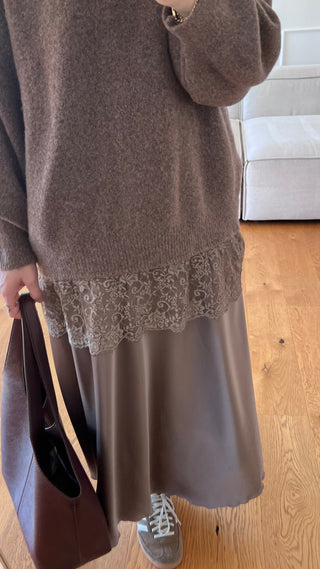 Pullover mit Spitzendetail