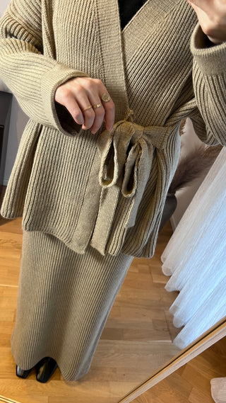 Strick Set Wickeloberteil mit Rock