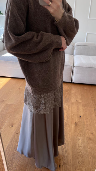 Pullover mit Spitzendetail