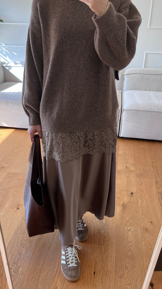 Pullover mit Spitzendetail