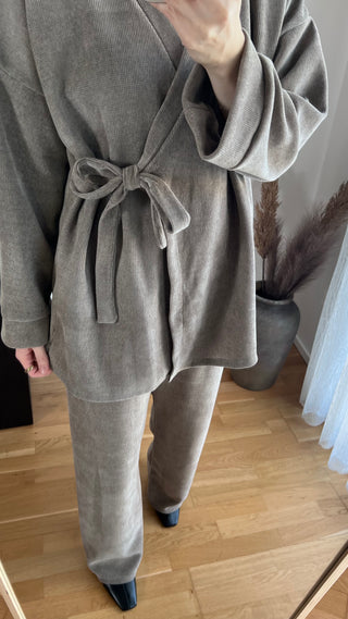 Cord-Optik Wickeloberteil mit Hose