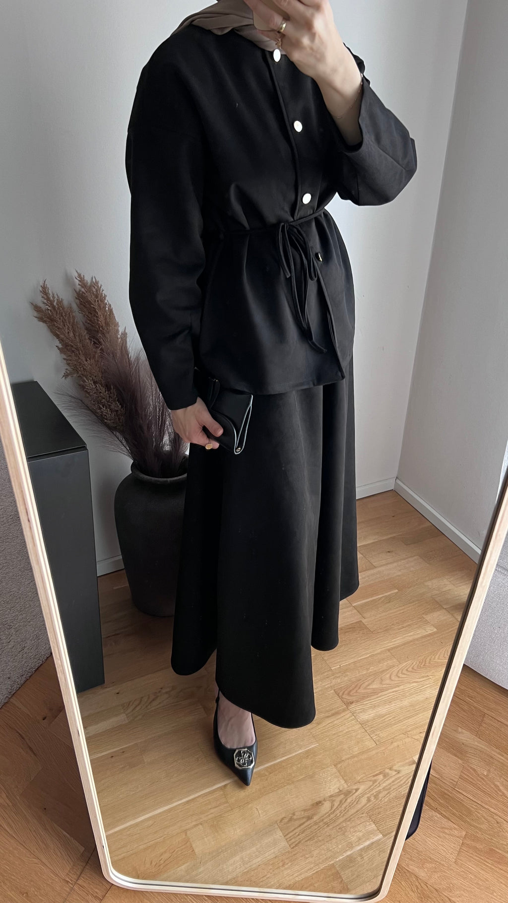 Zweiteiler in Wildlederoptik