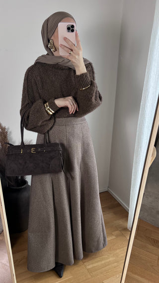 Langer Rock aus Wollmix