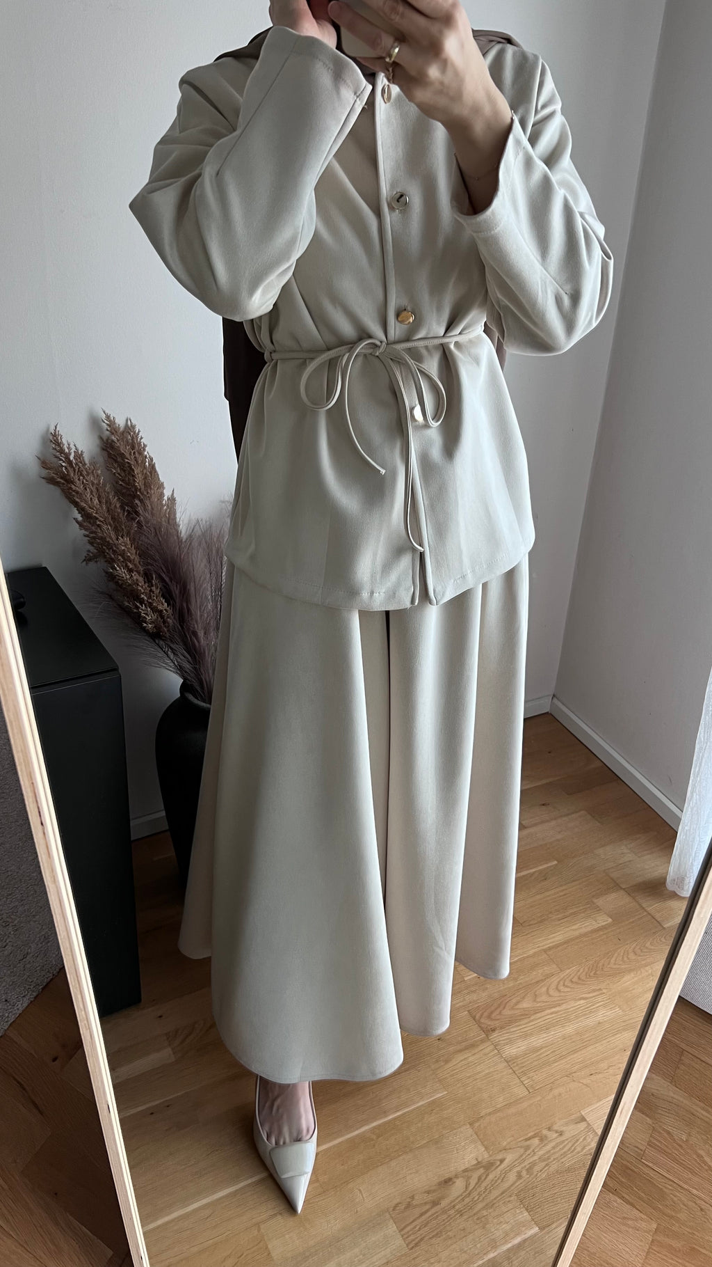 Zweiteiler in Wildlederoptik