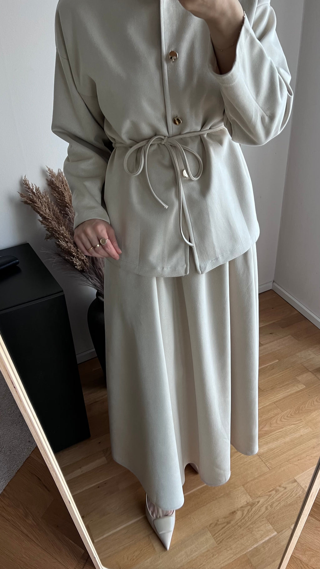 Zweiteiler in Wildlederoptik