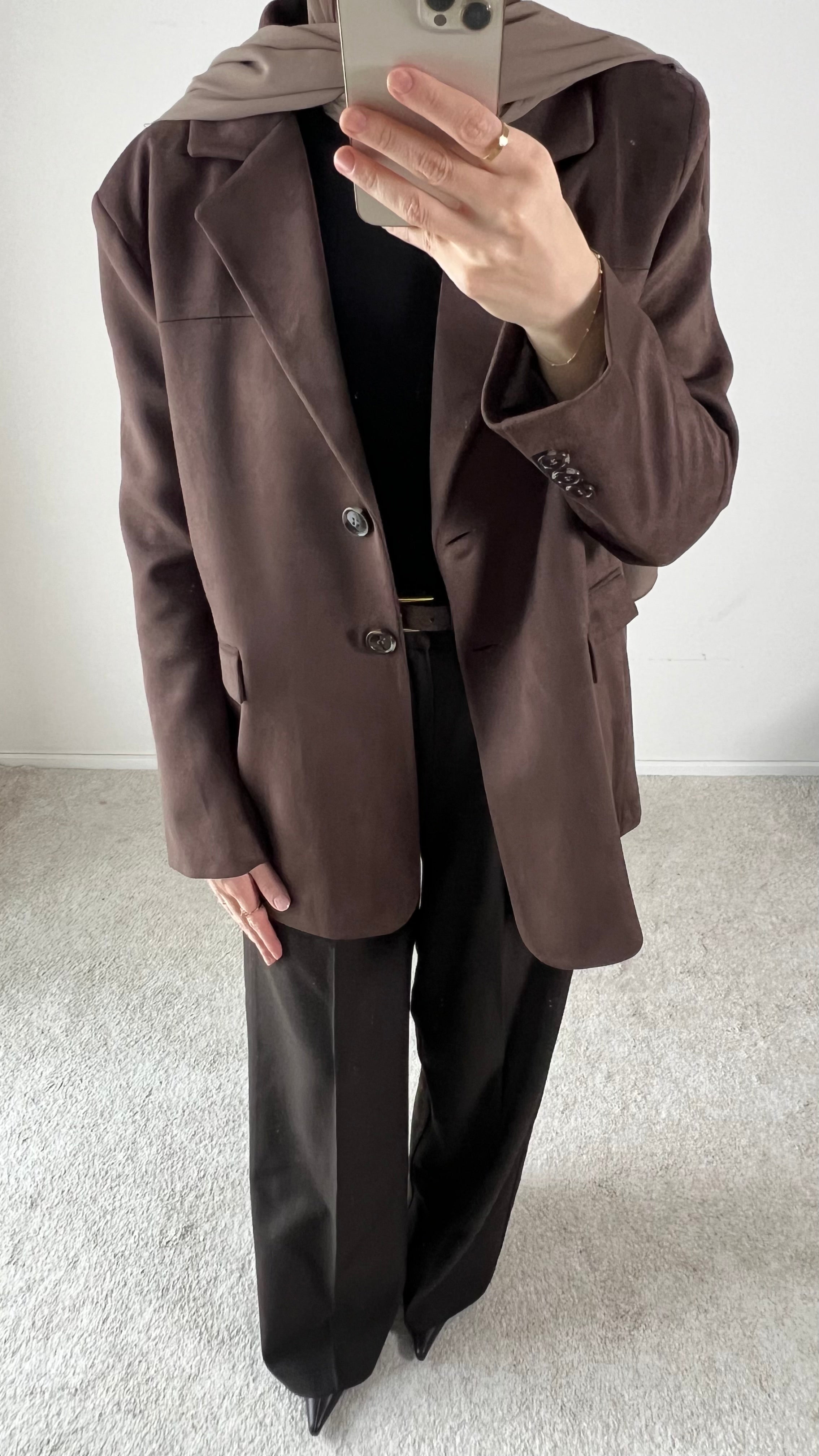 Blazer in Wildlederoptik