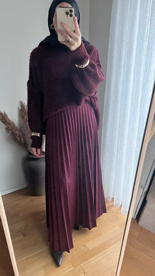 Plisseerock in Wildlederoptik