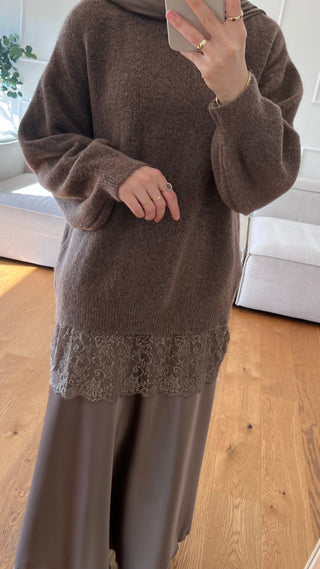 Pullover mit Spitzendetail