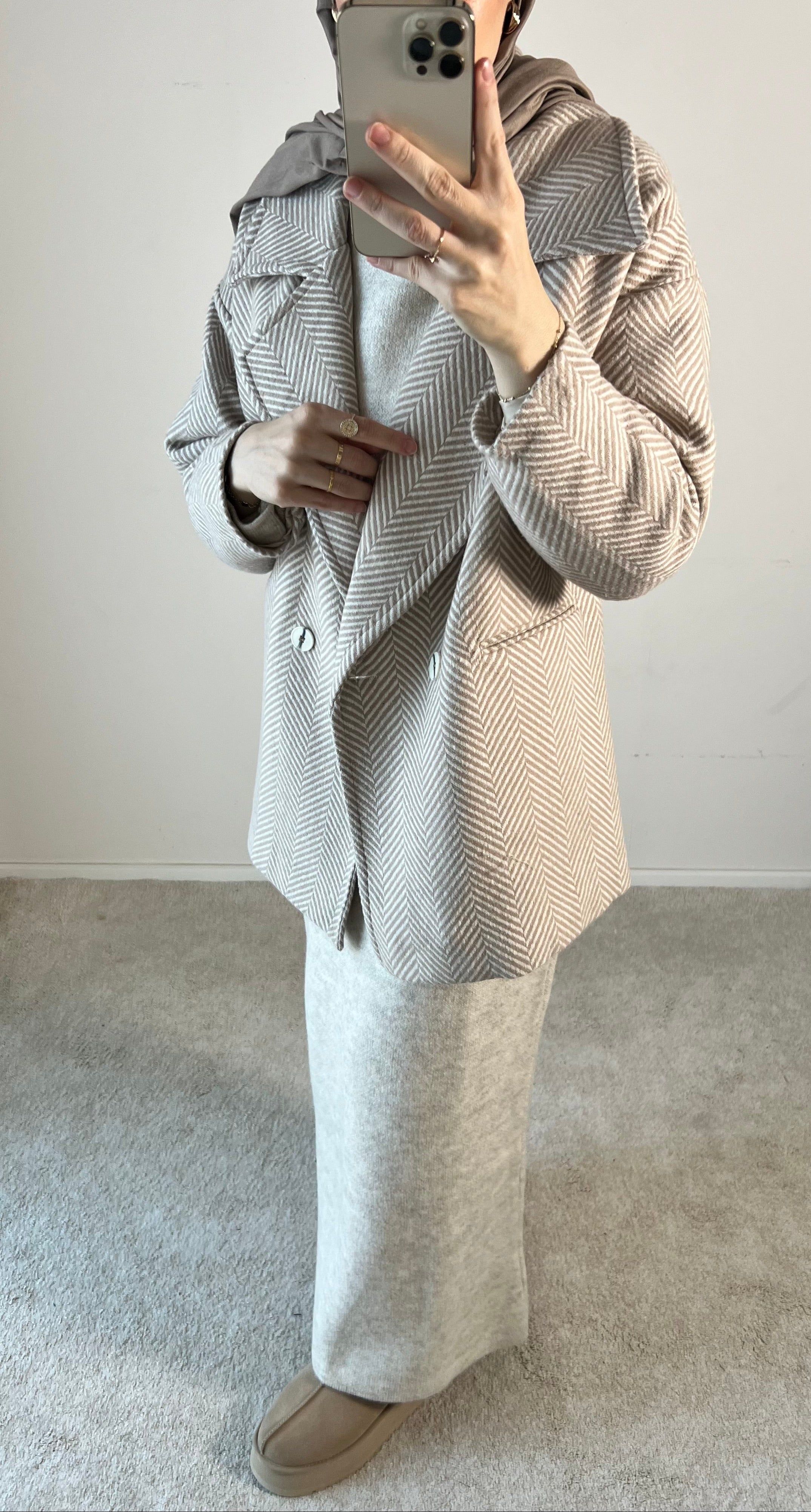 Lina | Jacke mit Fischgrätenmuster