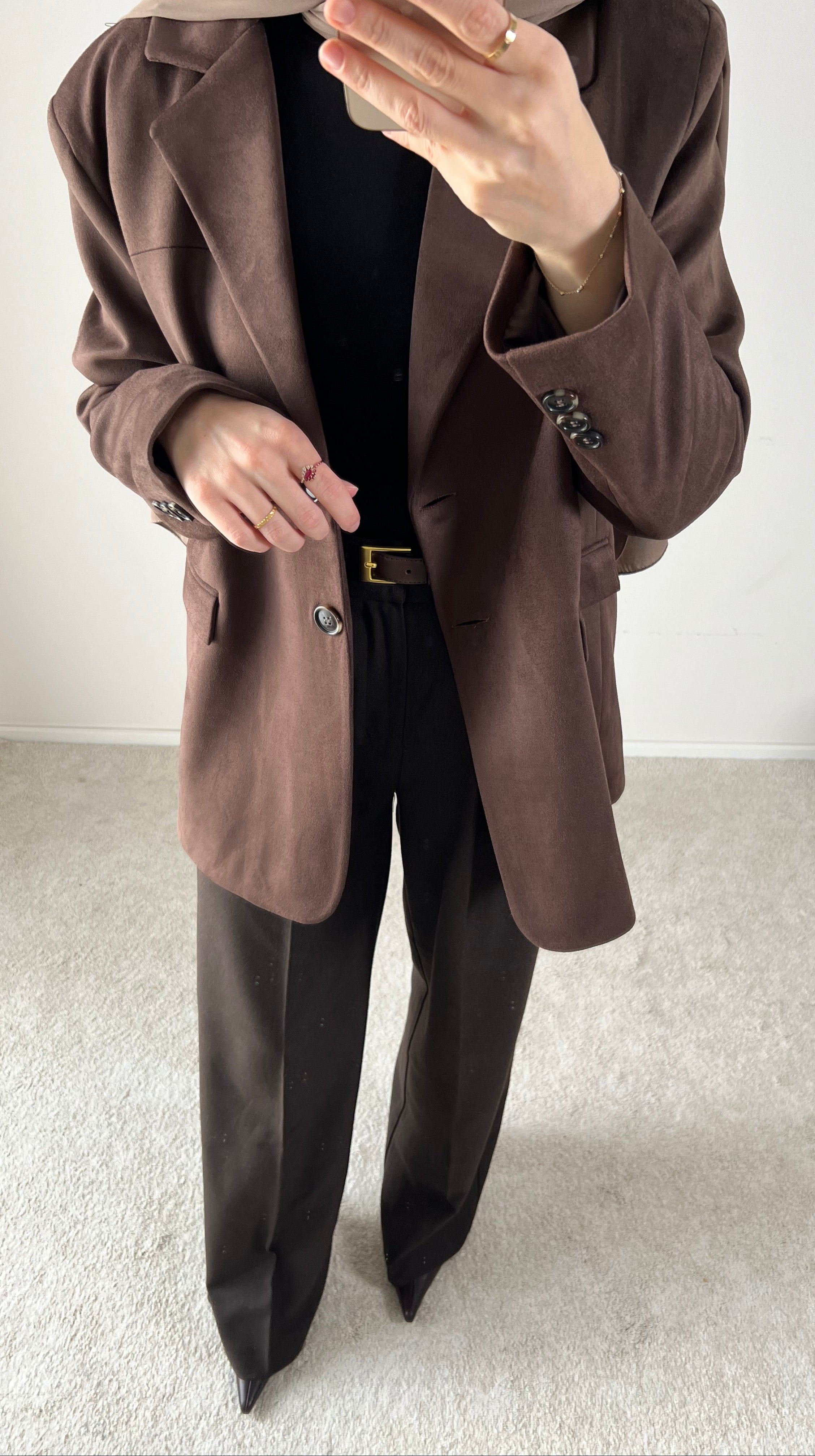 Blazer in Wildlederoptik