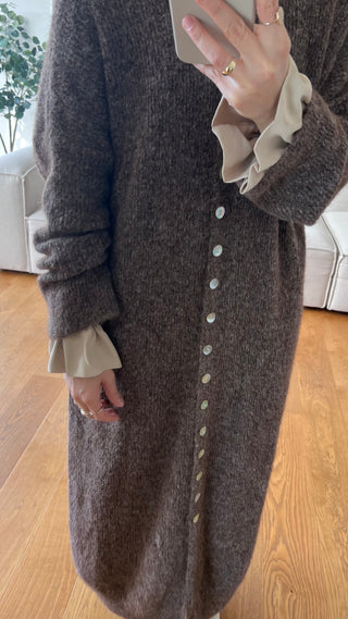 Maxi Strickcardigan mit Knopfleiste