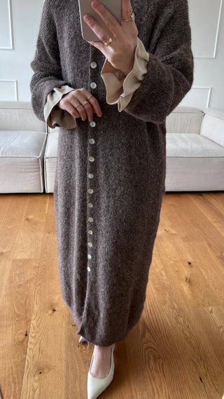 Maxi Strickcardigan mit Knopfleiste
