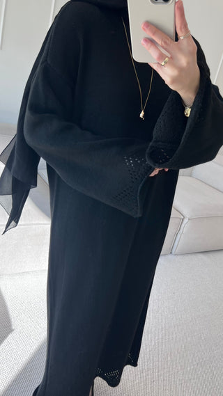 Strickkleid mit Lochmuster