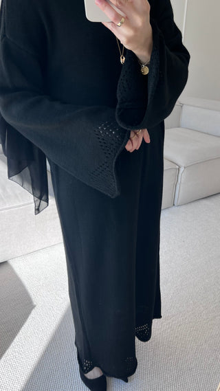 Strickkleid mit Lochmuster