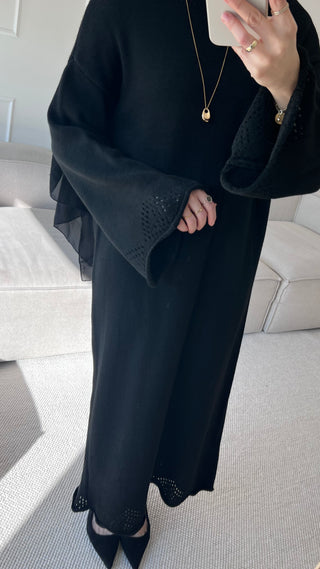 Strickkleid mit Lochmuster