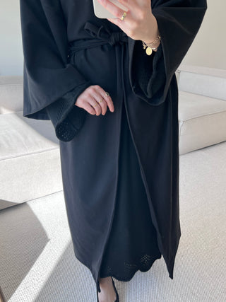 Oversized Maxi Mantel mit Bindegürtel