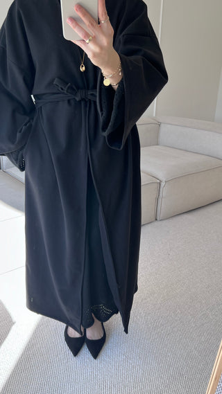 Oversized Maxi Mantel mit Bindegürtel