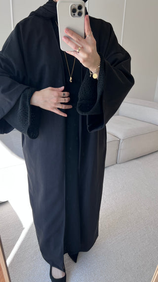 Oversized Maxi Mantel mit Bindegürtel